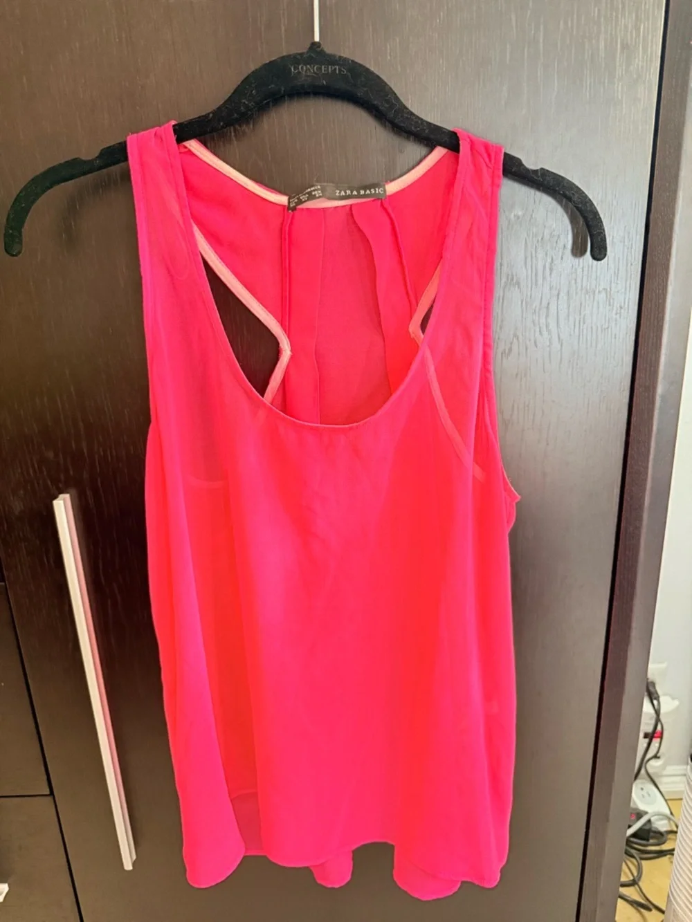 Zara Sheer Flowy Racerback Tank Top